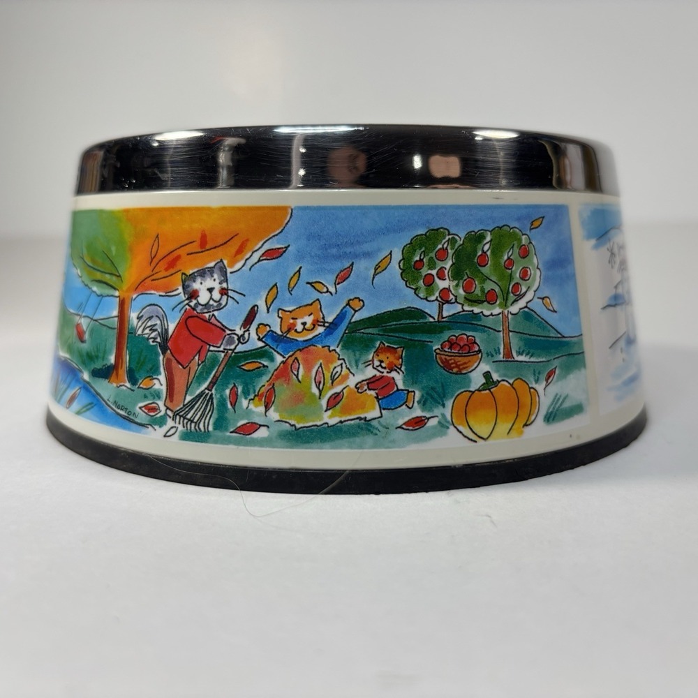 Vtg Boots And Barkley 4 Seasons Cat Pet Food Water Bowl Non-Skid